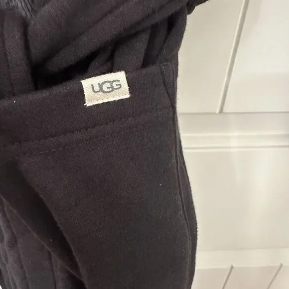 NEW UGG Men's Robinson Robe Black Heather Grey Lined Size M/L - Picture 3 of 9